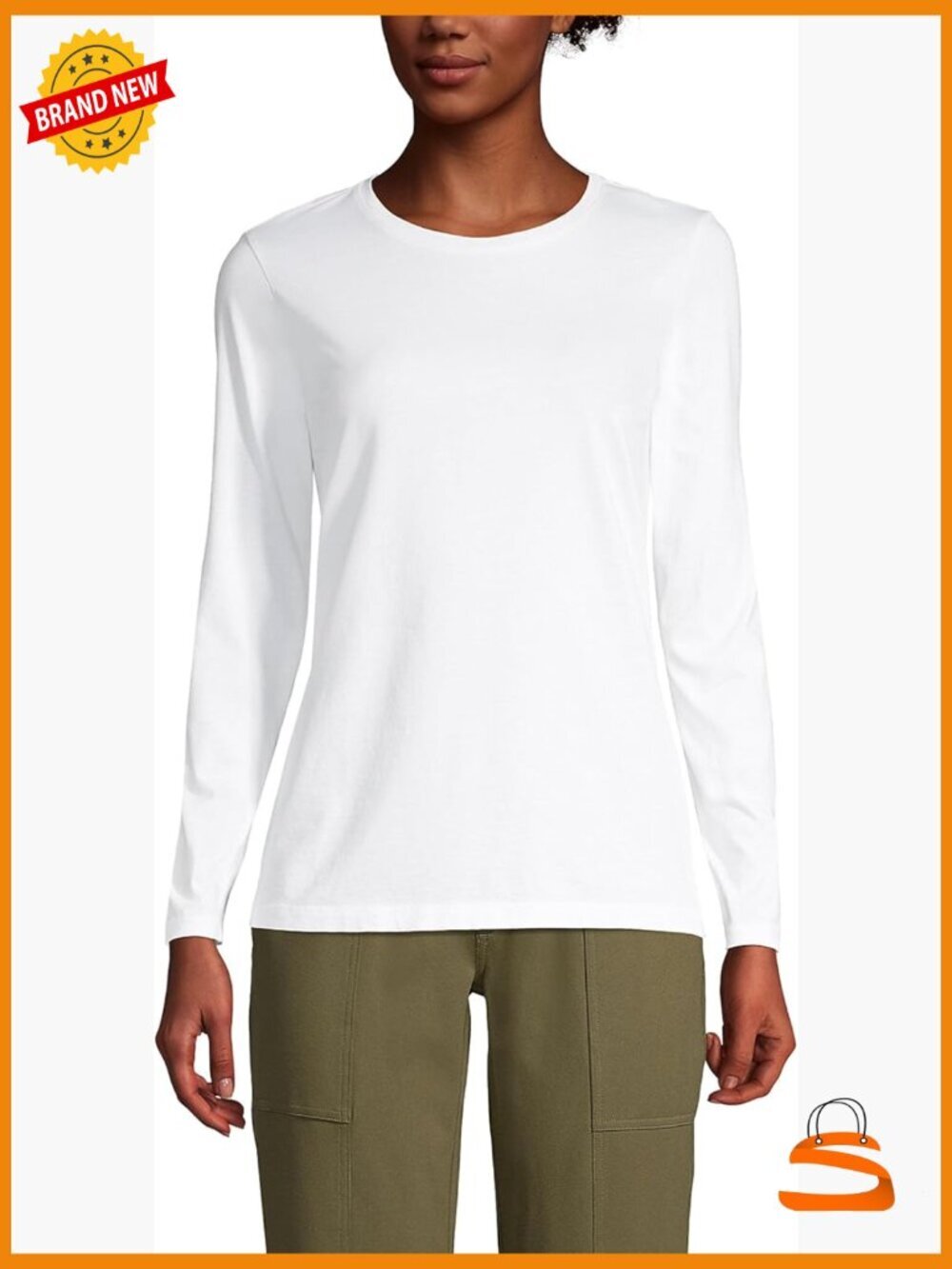Relaxed Fit Supima Cotton Long Sleeve Crew Neck Tee